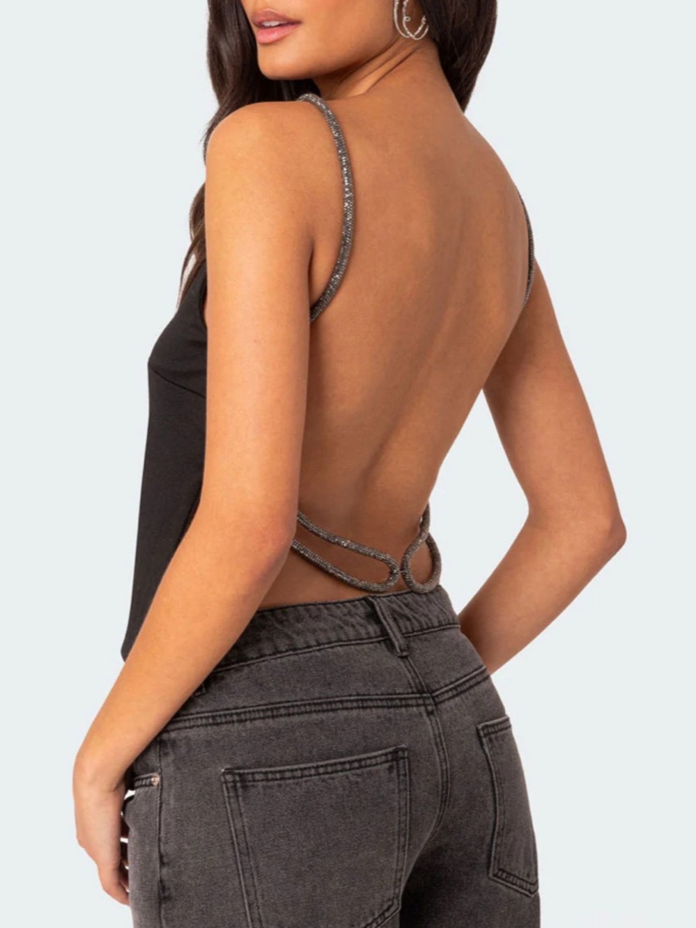 Edikted Black Backless Strappy Camisole